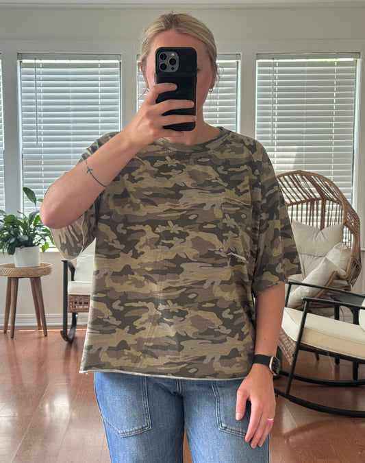 Camo Short Sleeve Pocket Tee - Green