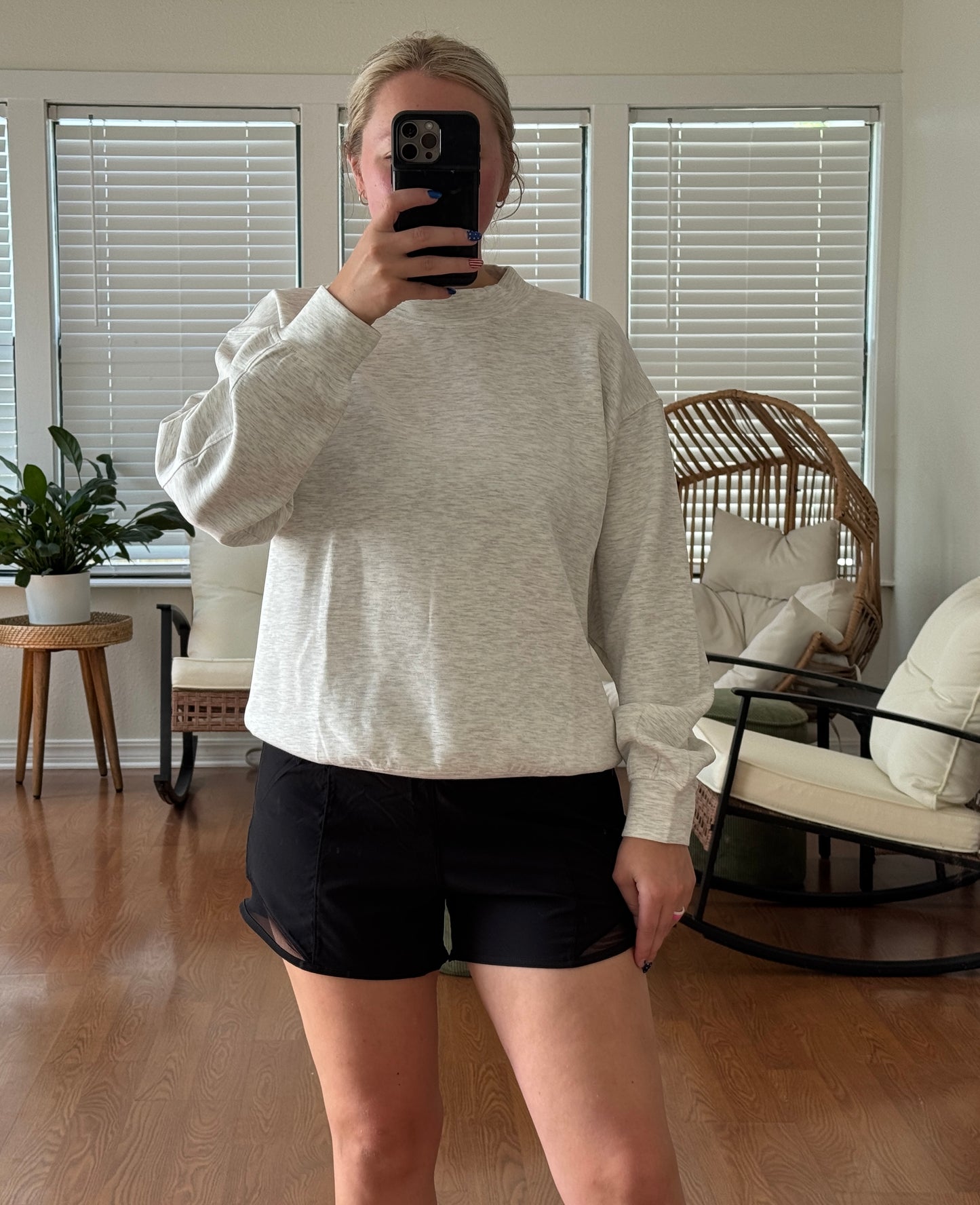 Scuba Mock Neck Pullover - Light Gray