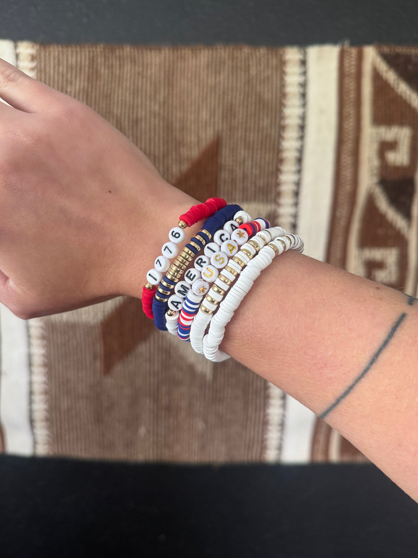 1776 American USA Bracelets - Set of 6