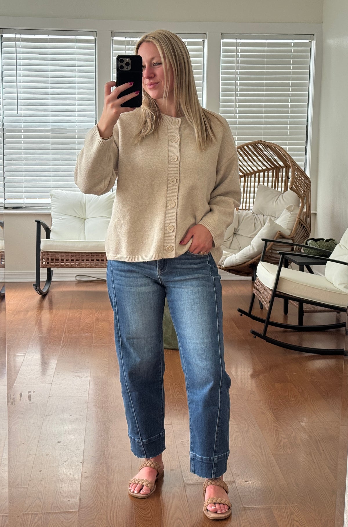 Button Down Knit Cardigan - Oatmeal