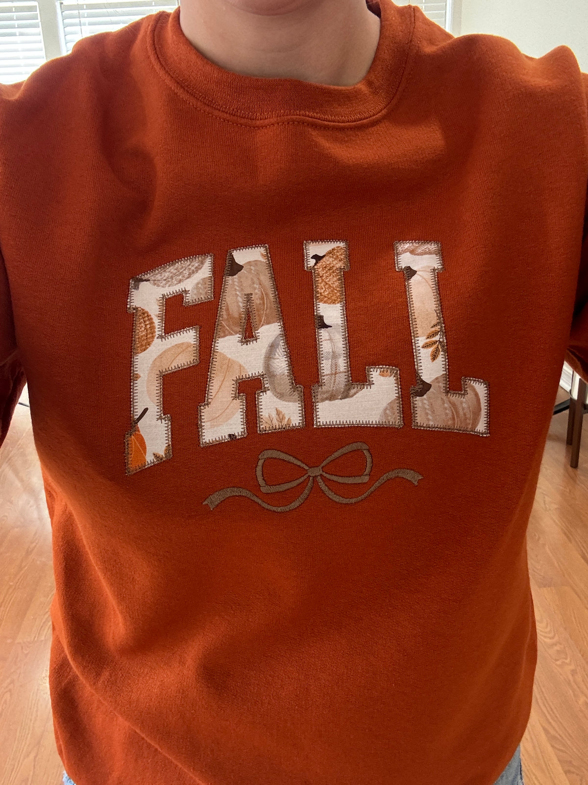 "Fall" Applique Sweatshirt - Orange