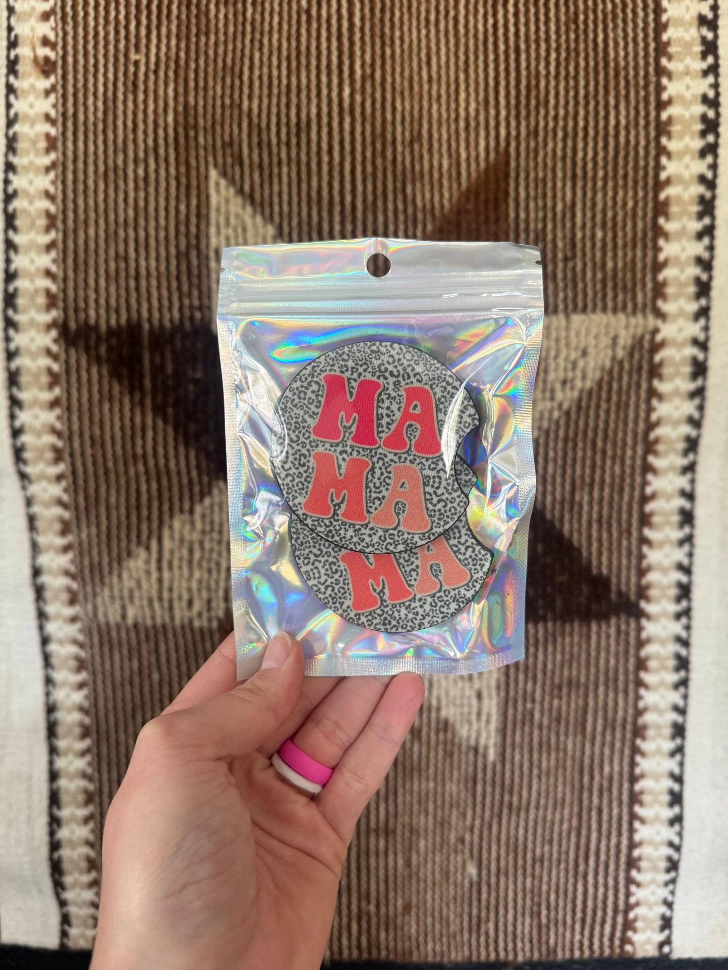 Car Coasters 2pk - Mama Leopard
