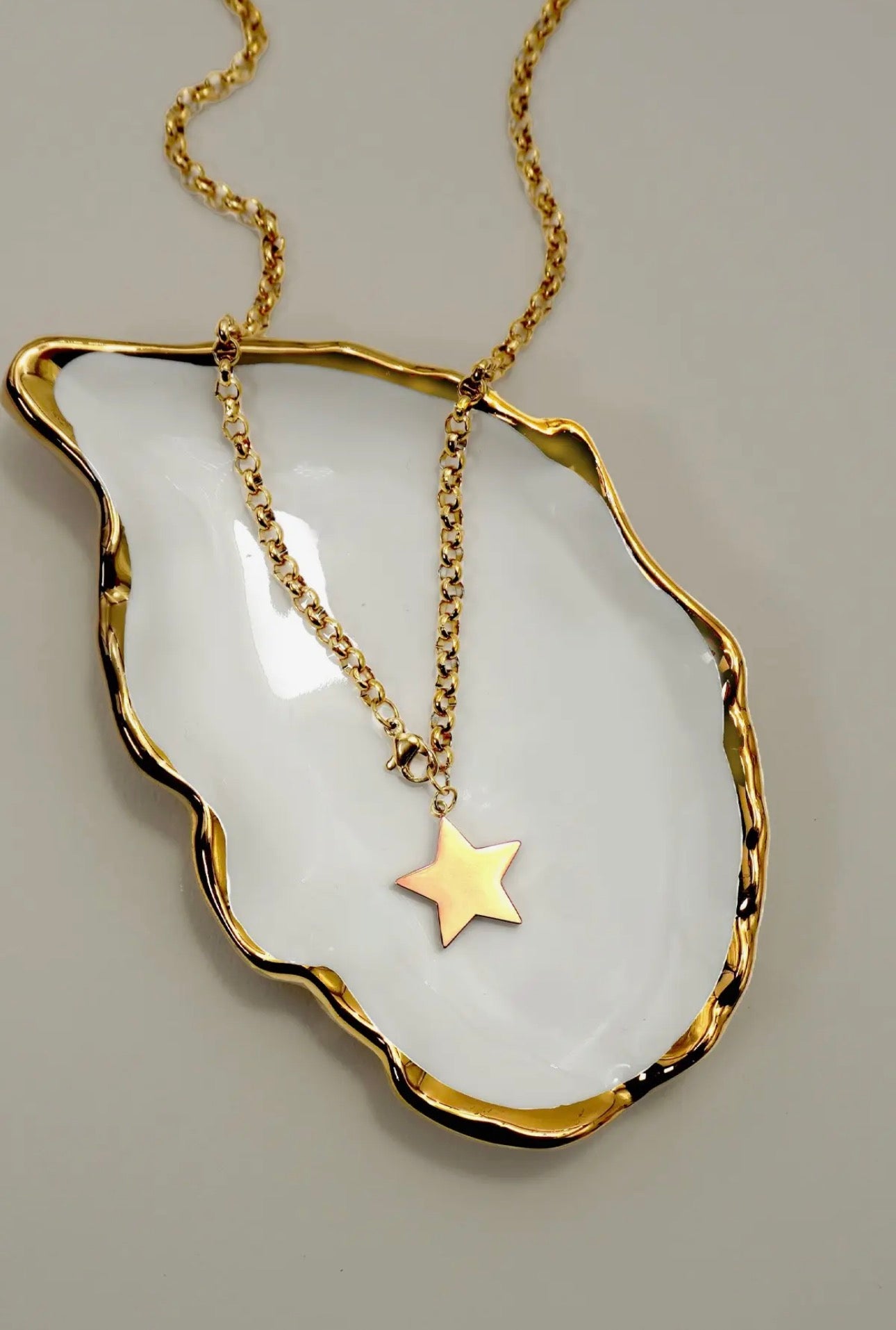 18K Stainless Steel Star Necklace - Gold