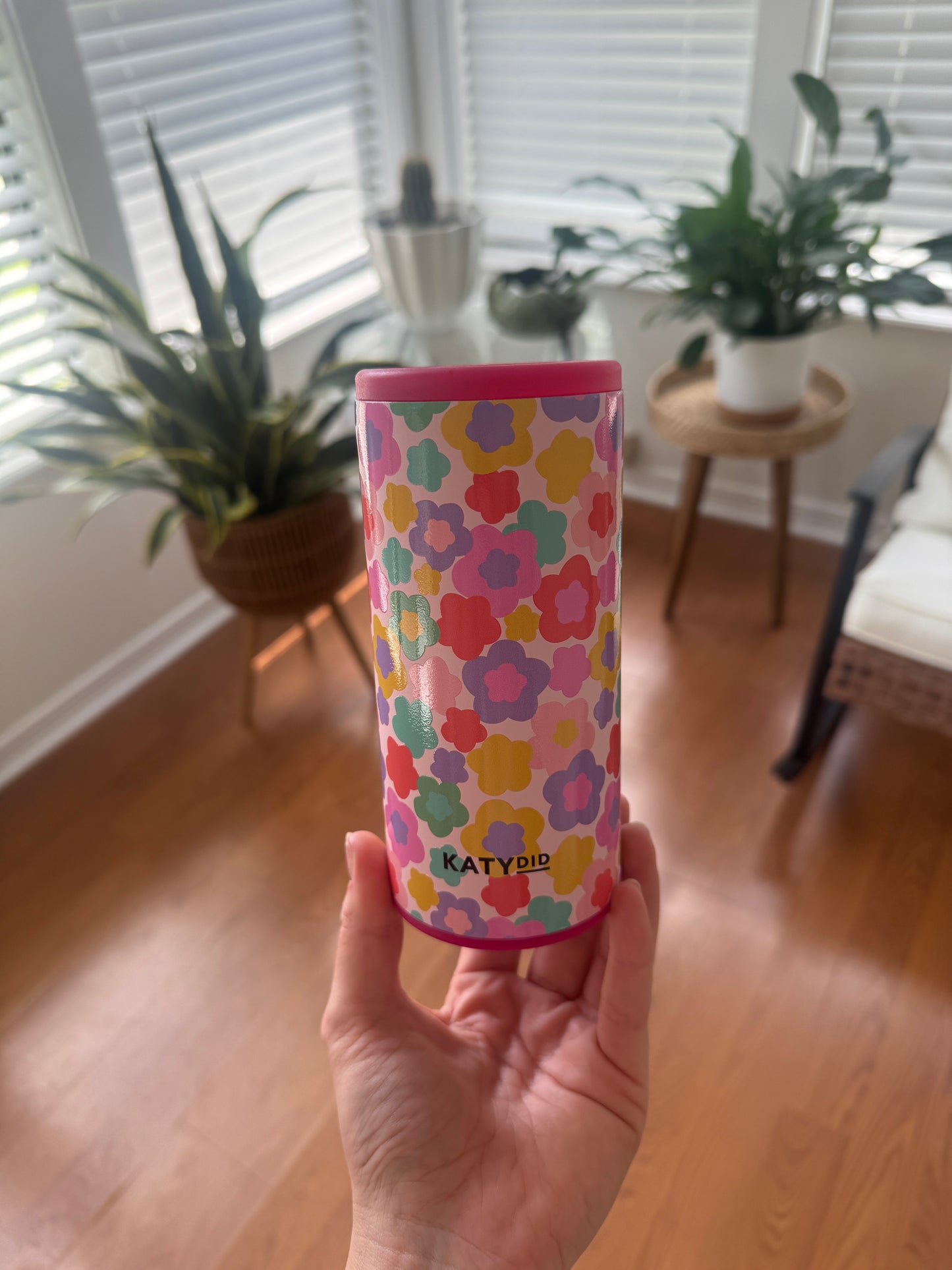 Groovy Floral Slim Can Koozie