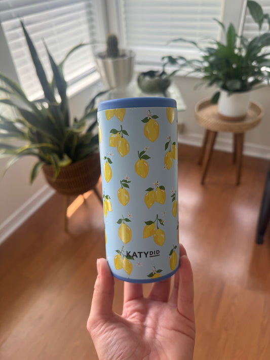 Lemon Slim Can Koozie
