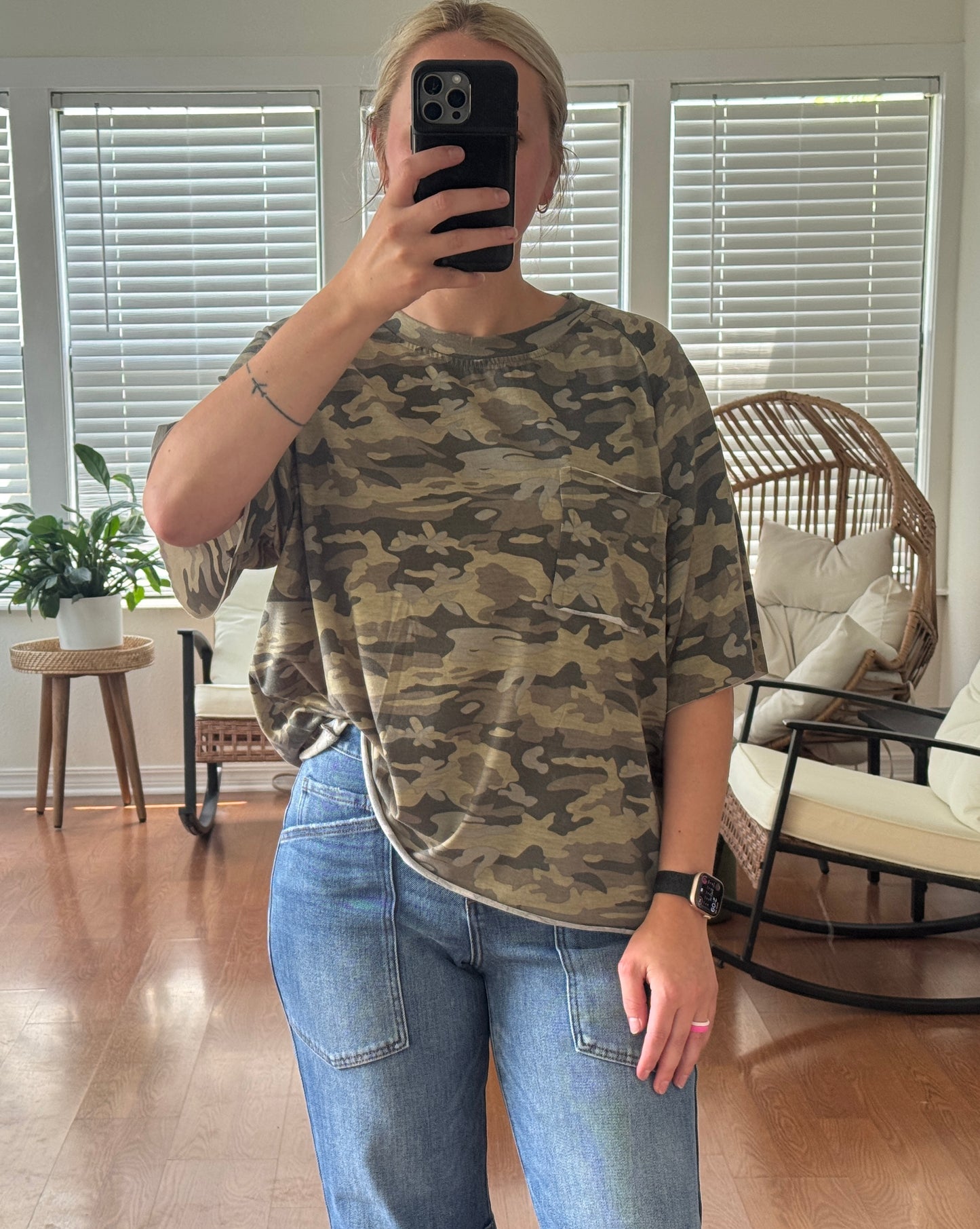 Camo Short Sleeve Pocket Tee - Green