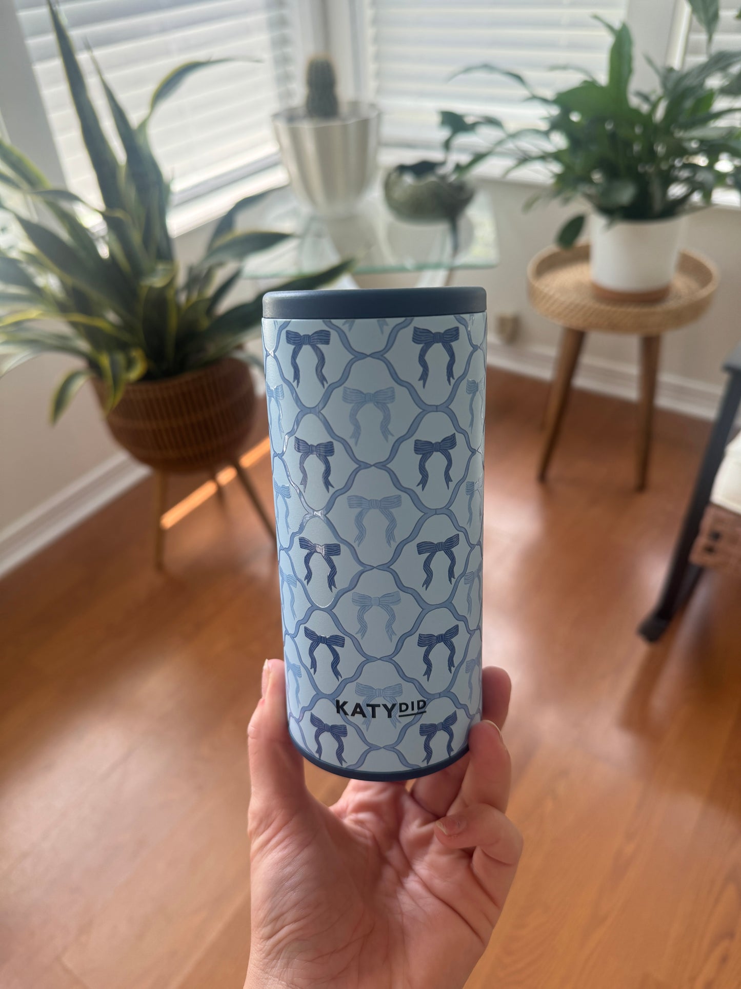 Blue Bows Slim Can Koozie