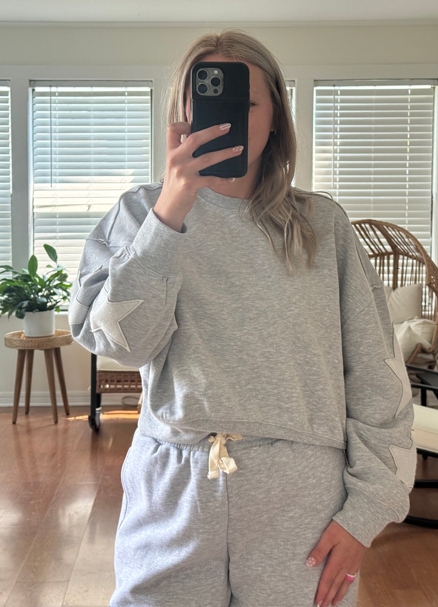 Star Patch Sweatshirt - Heather Gray