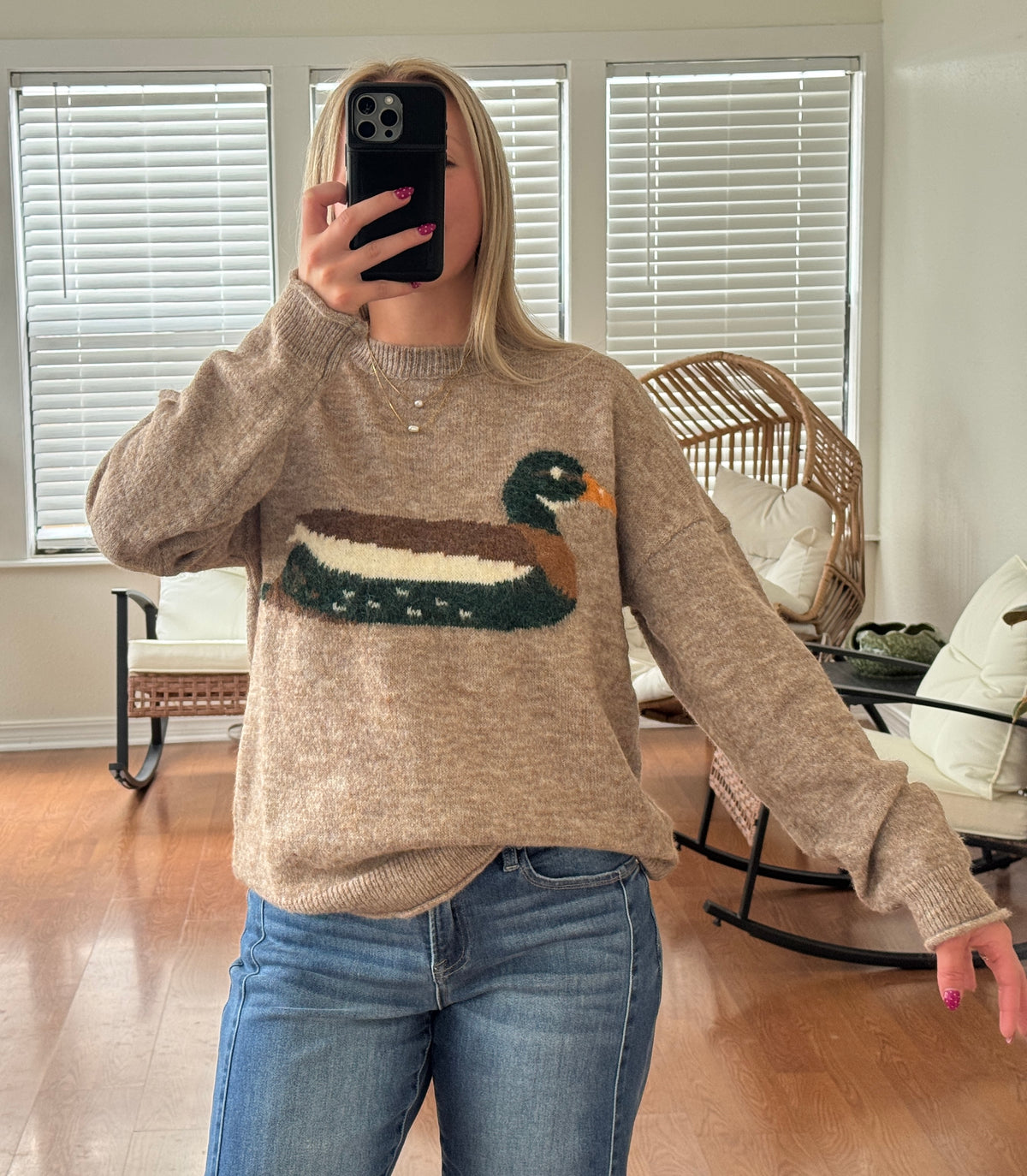 Mallard Duck Sweater - Mocha