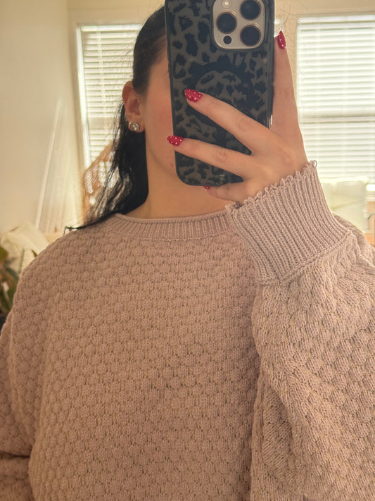 Textured Oversized Sweater - Oatmeal