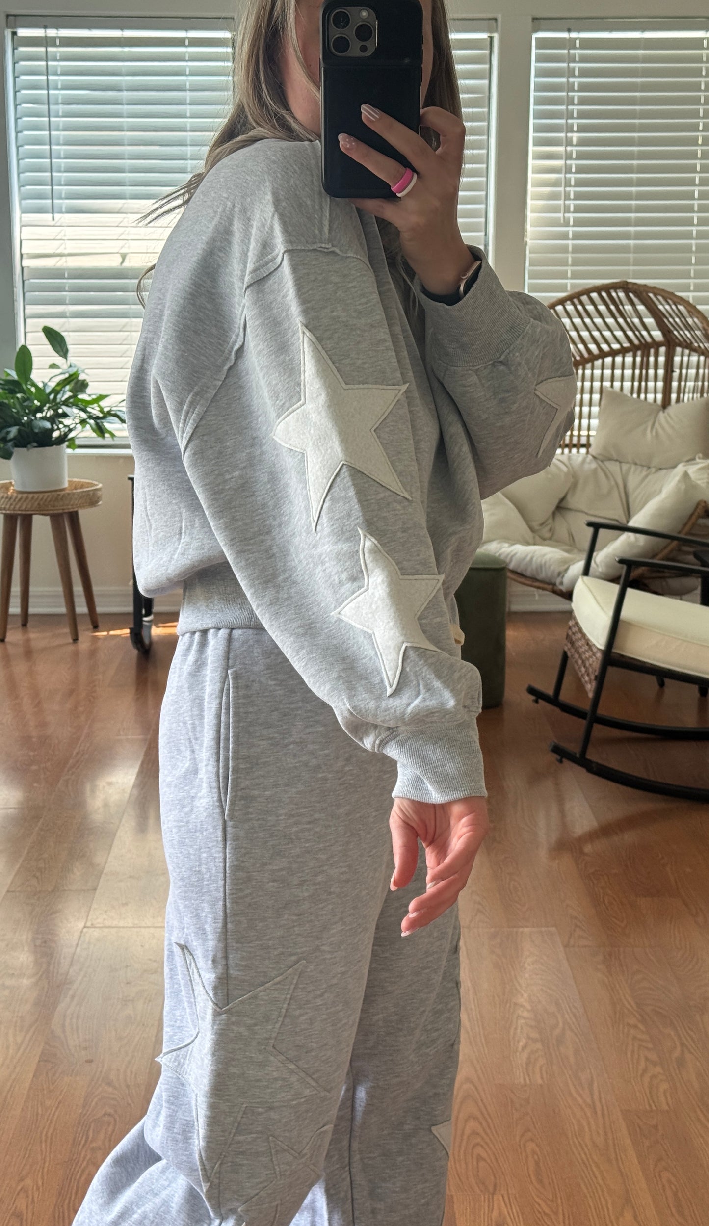 Star Patch Sweatshirt - Heather Gray