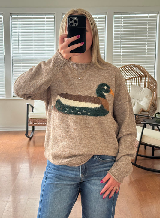 Mallard Duck Sweater - Mocha