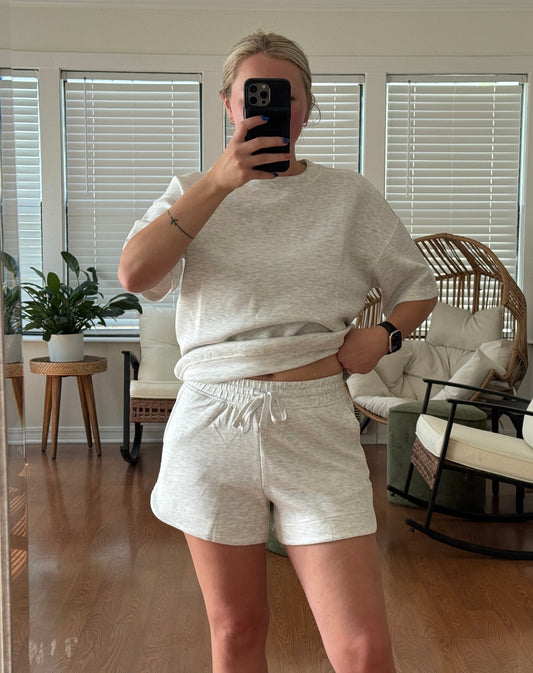 Scuba Tulip Shorts - Light Gray