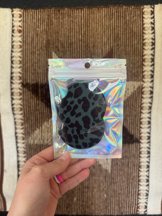 Car Coasters 2pk - Black Leopard