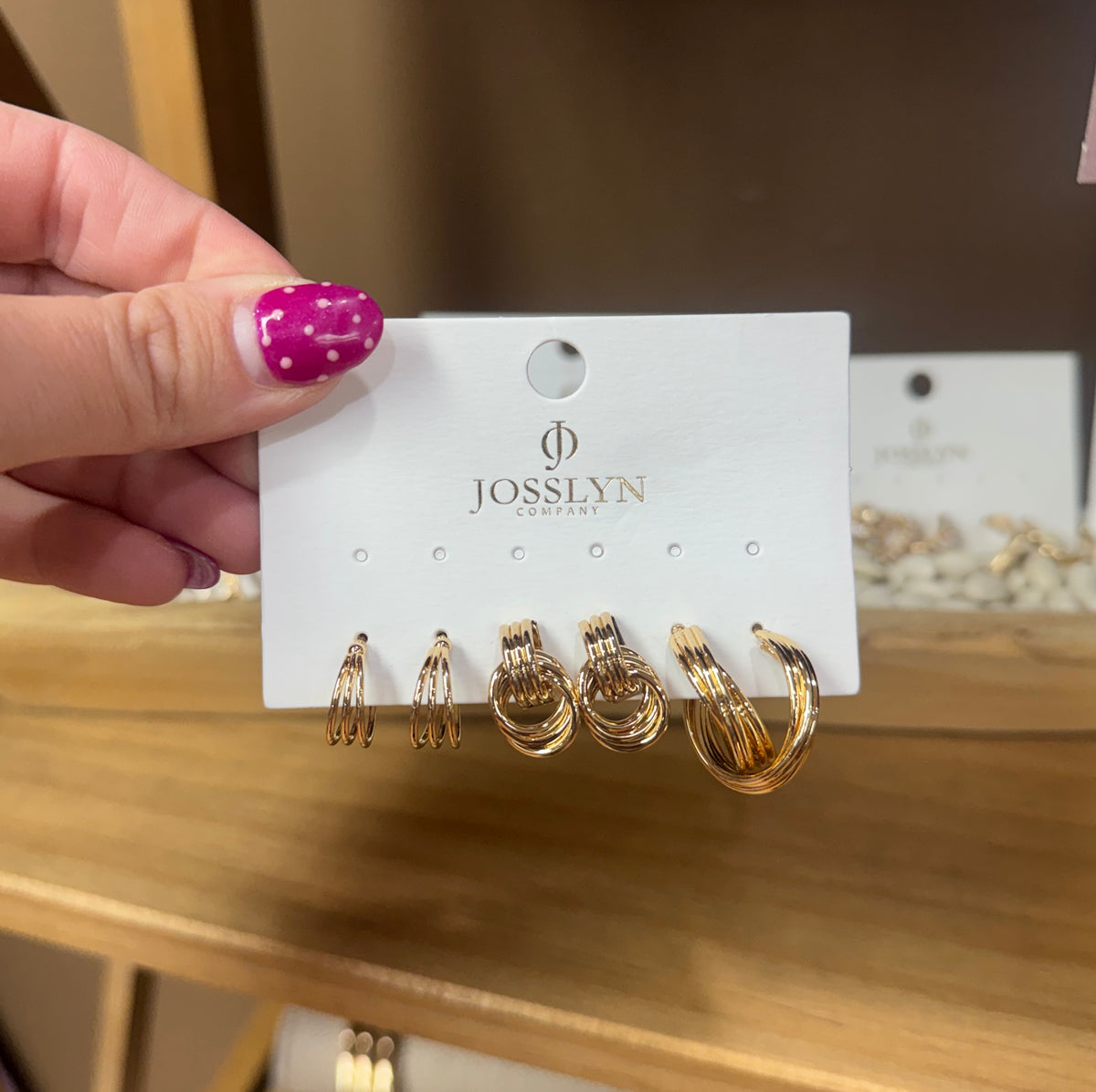 Gold Hoop Trio Earrings - Gold