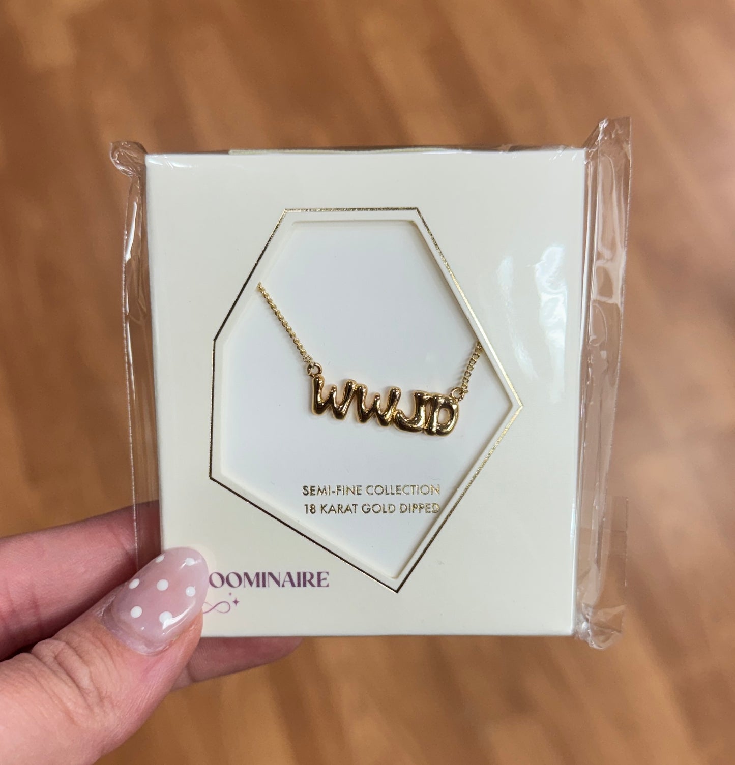 WWJD Script Necklace - Gold