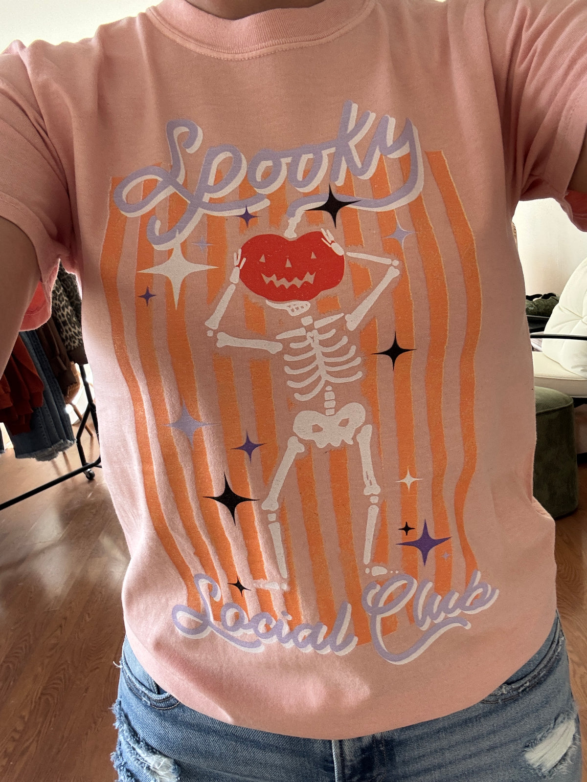 Spooky Social Club Tee - Pink