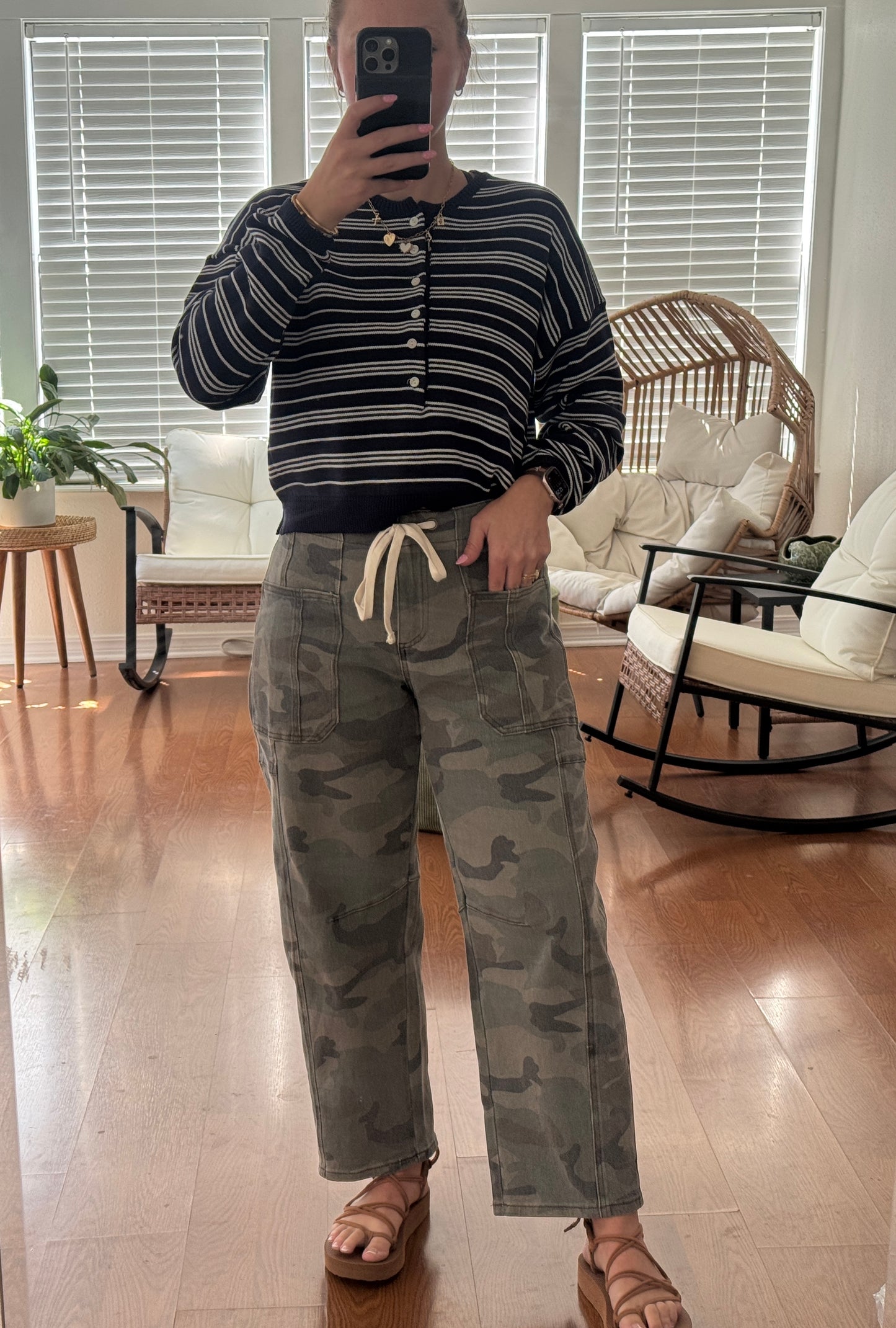 Camo Slouchy Barrel Pants