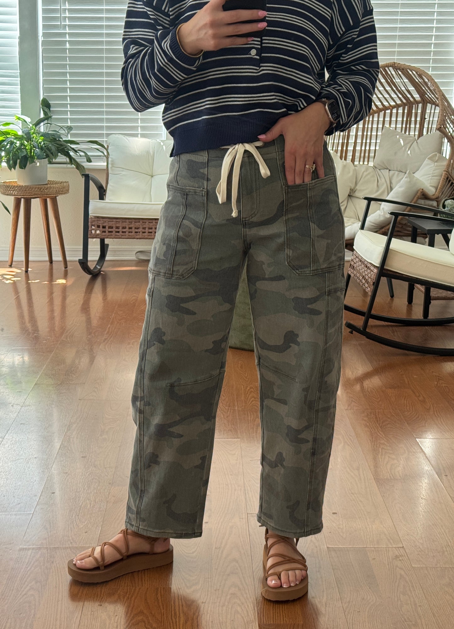 Camo Slouchy Barrel Pants