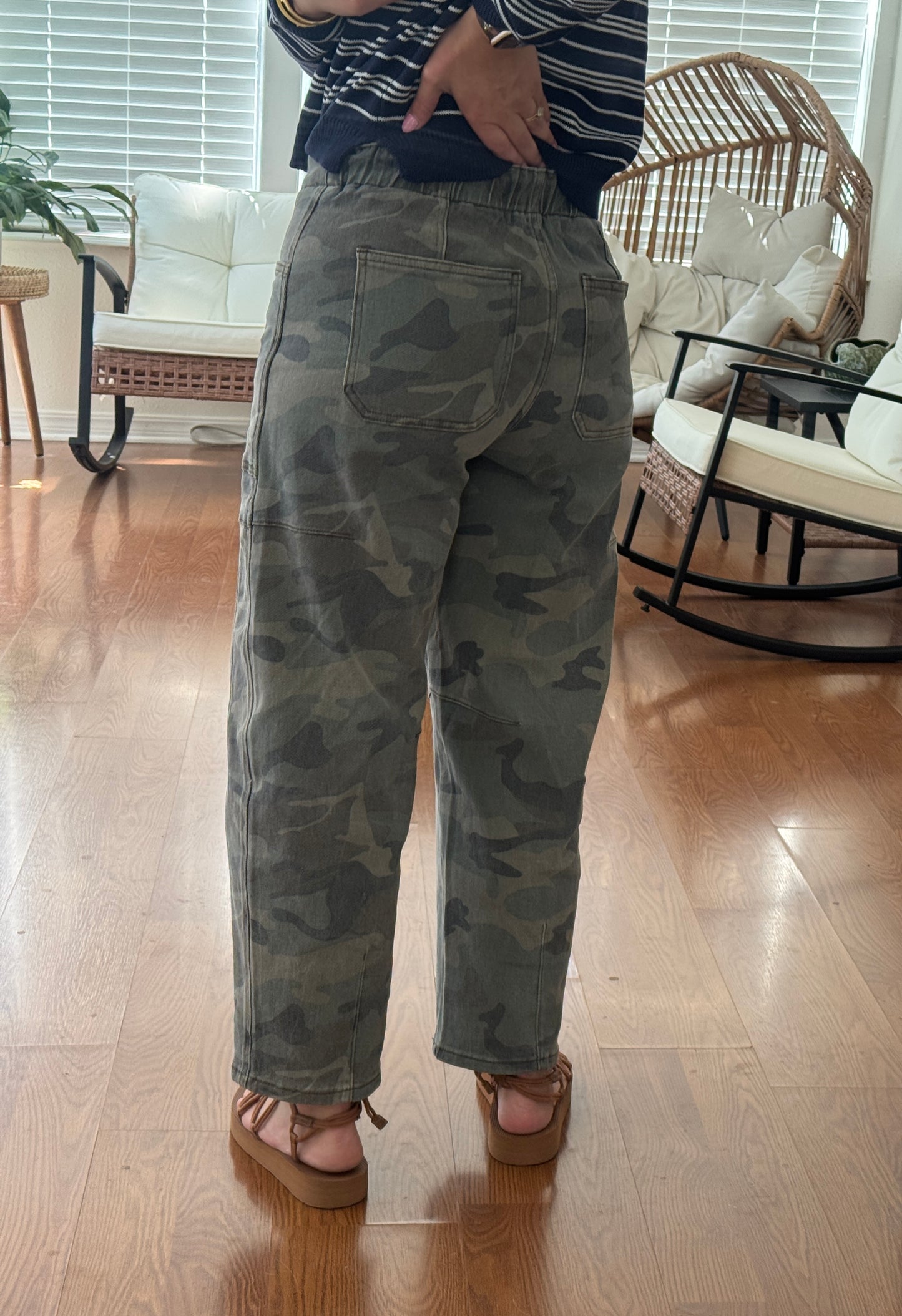Camo Slouchy Barrel Pants