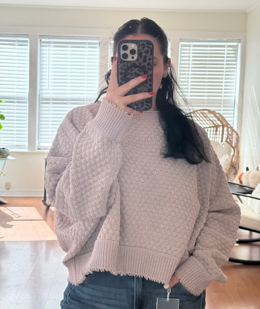 Textured Oversized Sweater - Oatmeal