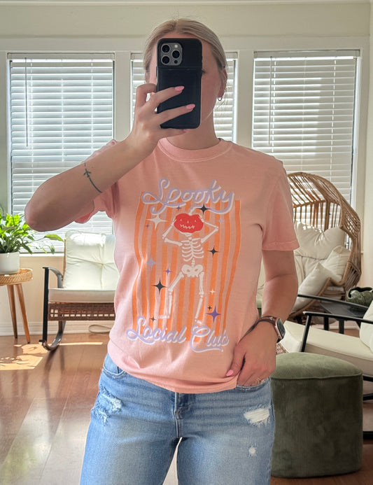 Spooky Social Club Tee - Pink