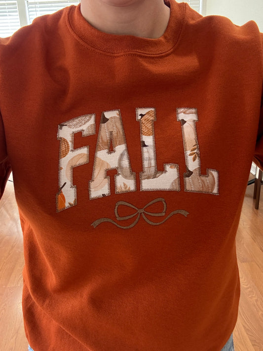 "Fall" Applique Sweatshirt - Orange