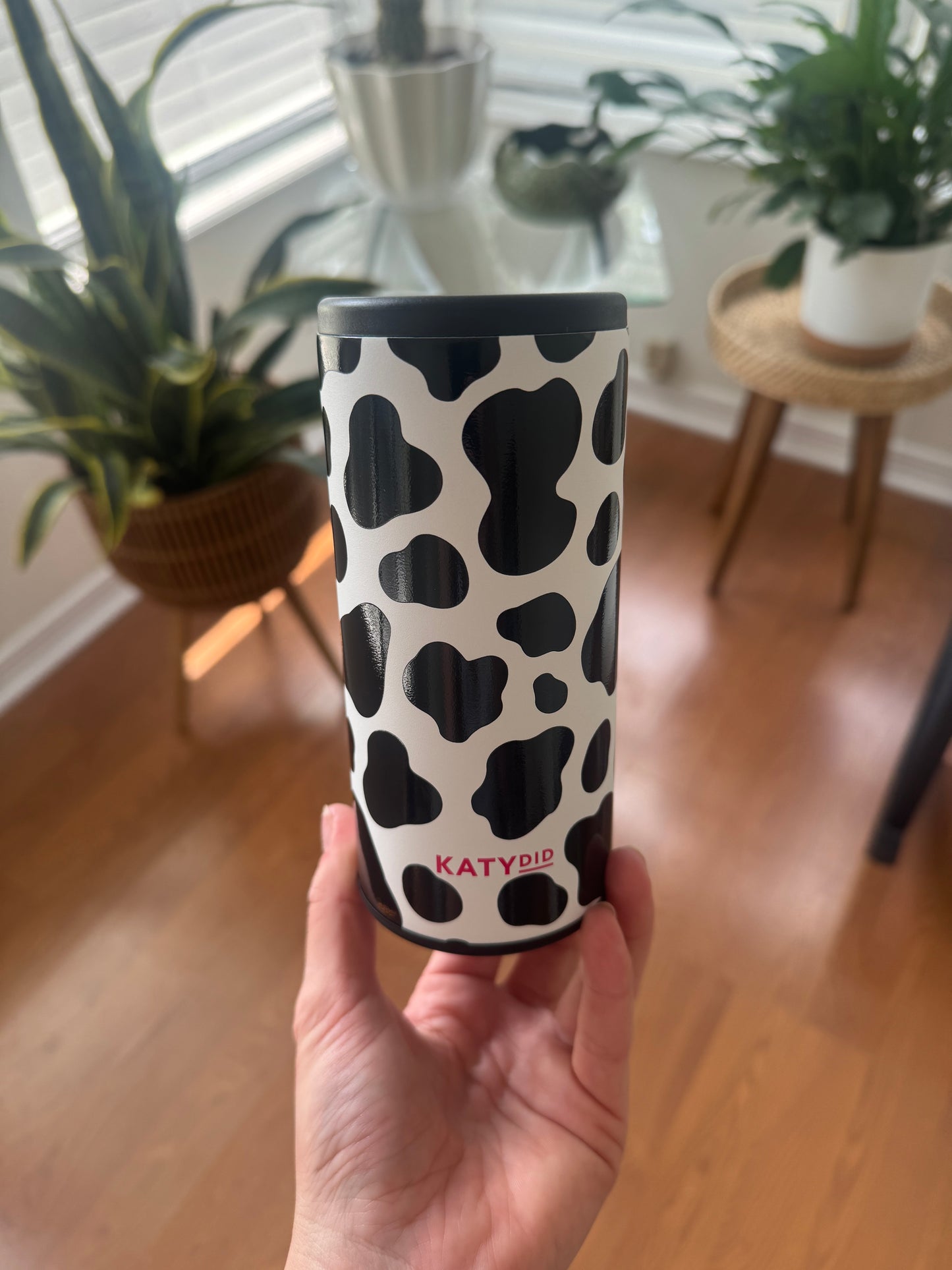 Cow Print Slim Can Koozie