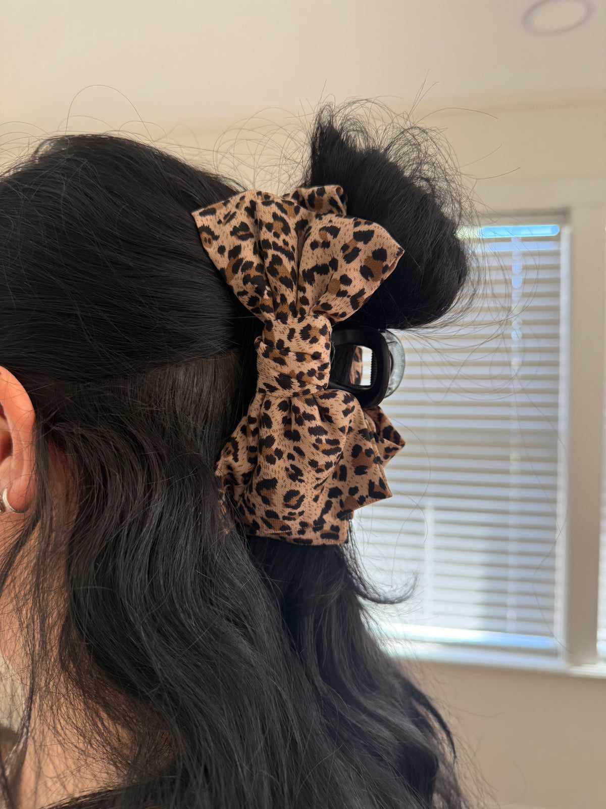 Leopard Bow Claw Clip