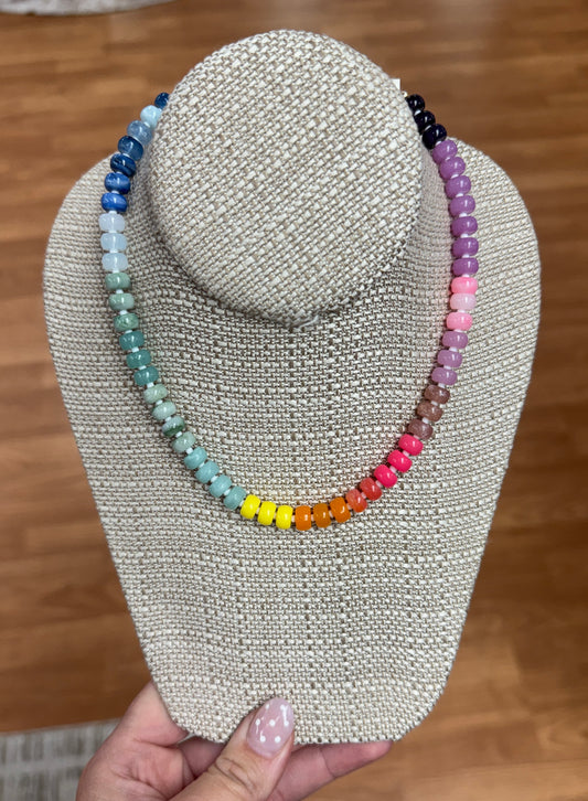 Gradient Beaded Necklace - Multi