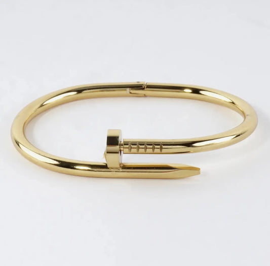 Open Nail Cuff Bracelet - Gold